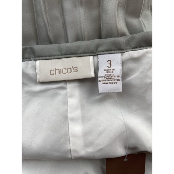 Chicos Dip Dye Crinkle Pleated Maxi Skirt Size XL Green Ombre Lined Coastal Boho - Picture 5 of 8